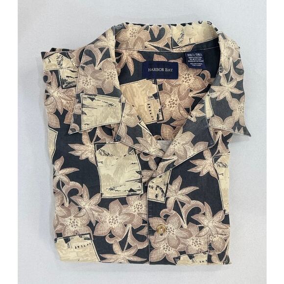Harbor Bay Men's 3XLT Button-Down Short Sleeve Shirt - Picture 1 of 8